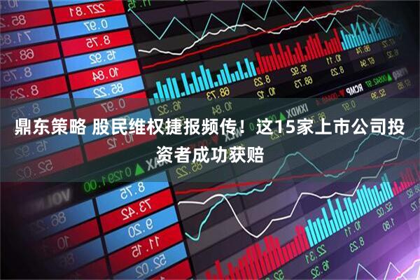 鼎东策略 股民维权捷报频传！这15家上市公司投资者成功获赔